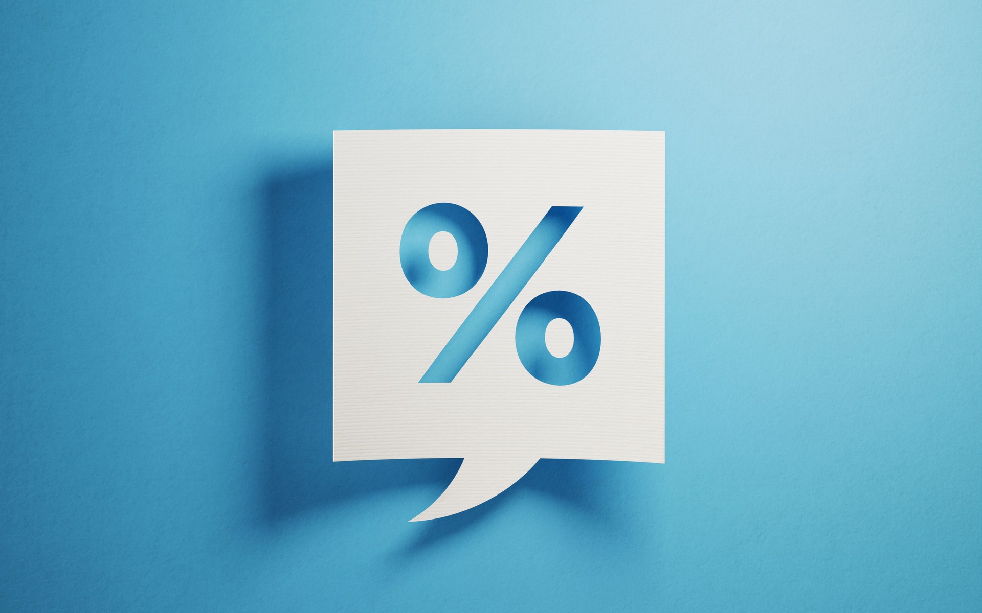 White Chat Bubble On Blue Background